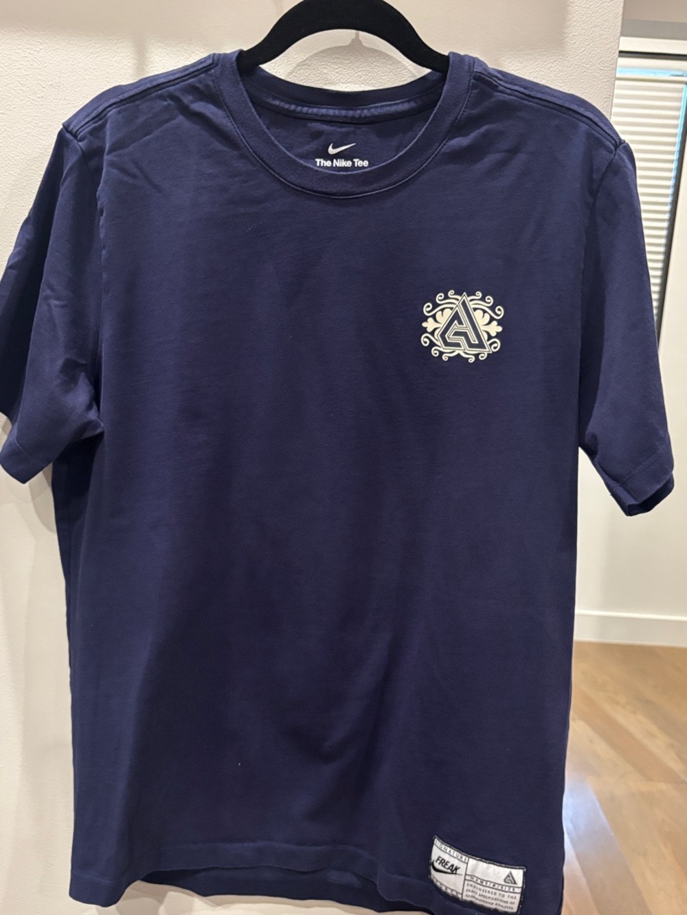 Nike large “Freak” Navy Short Sleeve Graphic Logo Tee
